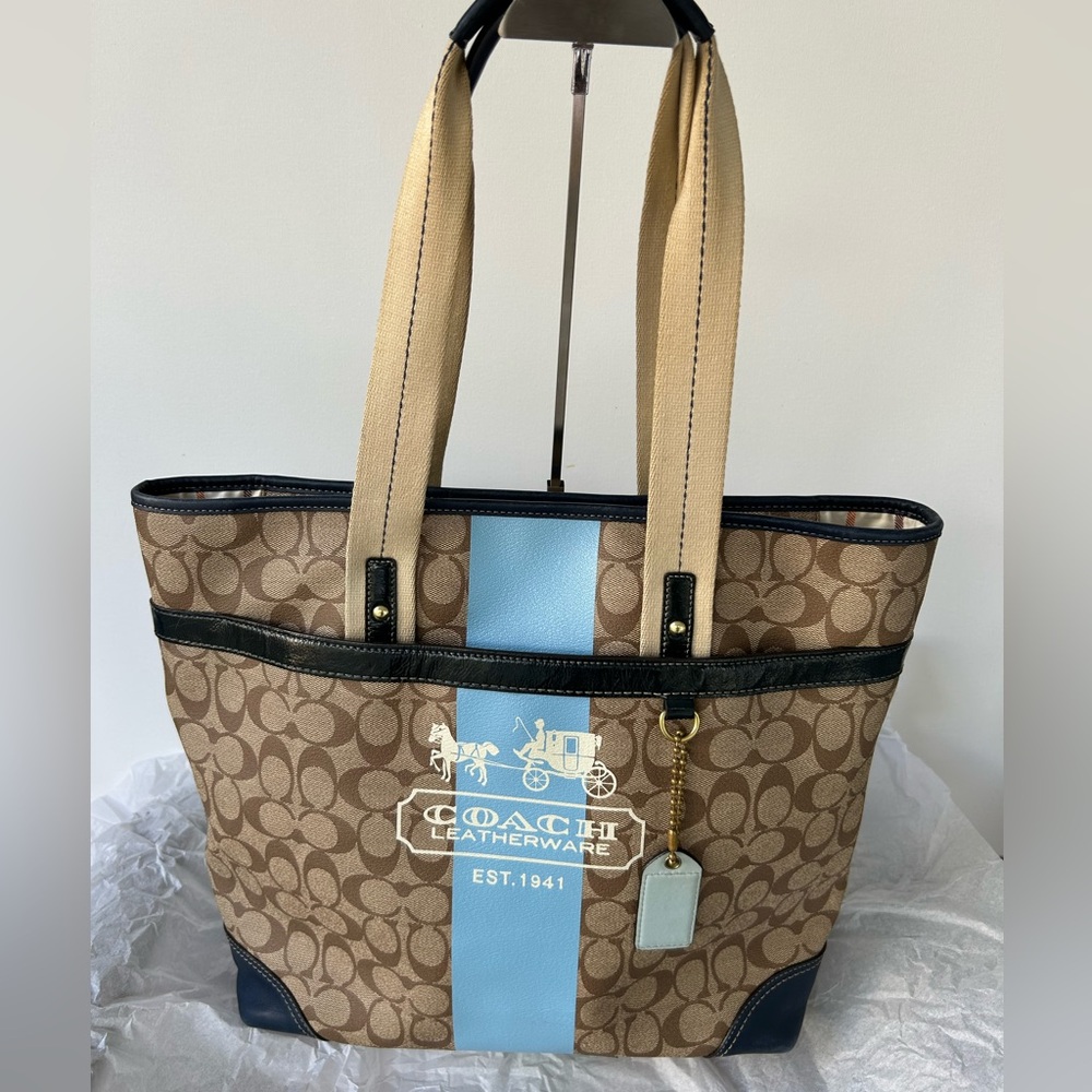 COACH Vintage G0773-11350P Canvas Signature Tote Brown Used